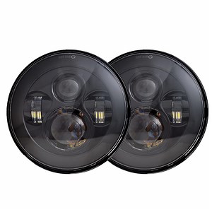 [Hot Item] Auto Parts Headlight Lamp 45W Super Bright White 7000K 7 Inch Round LED Headlight with H4 H13 Adapter for Motorcycle Harley Headlight