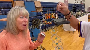 Check out the beautiful and unique glass wind chimes made from locally sourced recyclable glass by local resident Amy Jamieson! Amy has a booth at the Fall Arts & Craft Fair. We’ll be here until 2 PM! | City of Fort Walton Beach