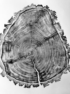 Handmade Tree Ring Print: Woodcore Art, Utah Wood Slice Art, Signed 24x36 - Etsy