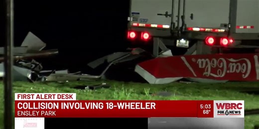 Collision involving 18-wheeler