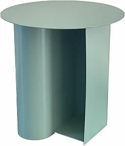 Benjara Rati 19 Inch Side End Table with Magazine Rack, Round Top, Green Finish