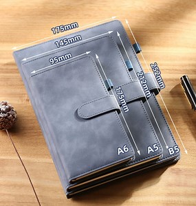 [Hot Item] Premium Office Supplies B5 Note Book/ Notepad with PU Cover and Magnetic Clip Made of 80GSM Dowling Paper Diary Notebook Wholesale Stationery