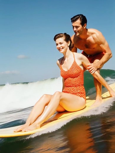 Surfing USA: Couples, Waves & 60s Beach Vibes