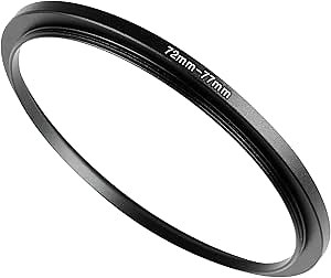 72mm to 77mm Step-Up Rings Filter Adapter for All Brands UV ND CPL Metal Ring Step-Up Rings Adapter Filter (72mm to 77mm)
