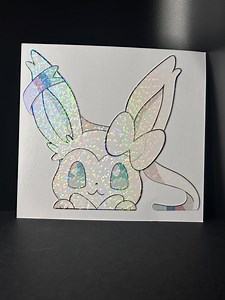 Shiny Sylveon - Holographic - Peeking - Vinyl Permanent Decal - Lifetime Warranty - Etsy