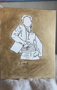 Jimin From BTS Embroidery Gold Canvas - Etsy