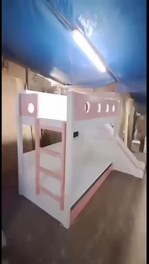 Bunk bed with pull out bed, slide, and storage by #PersquareWoodworks | Persquare