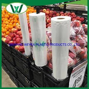 [Hot Item] Tansparent Food Packaging Poly Flat Bag Plastic Produce Bag on a Roll Food Storage Clear Bags for Fruits Vegetable Bread