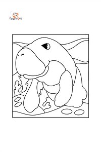 Mewarnai gambar manatee - Online dan Cetak Gratis untuk anak-anak!