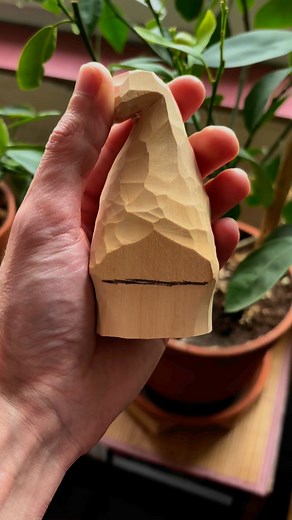 Carving bigger size Gnome from basswood 5x5x10 cm. Work in progress. #necioplit #whittling #whittlingwood #woodcarving #woodcarvingart #woodcarvings #woodcarvingskills #gnome | NeCioplit