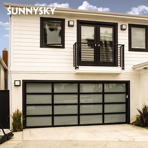 [Hot Item] Auto Cheap Single Panel Garage Doors Flap Full View Plexiglass Glass Panel Garage Door Prices Lowes Automaitic Rolling Pull