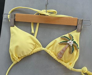 Yellow Beaded Palm Tree Bikini - Etsy UK