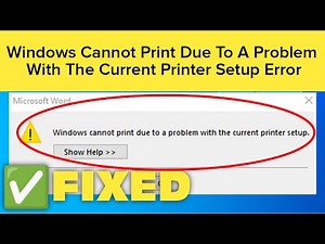 How To Fix Windows Cannot Print Due To A Problem With The Current Printer Setup Microsoft Word Error