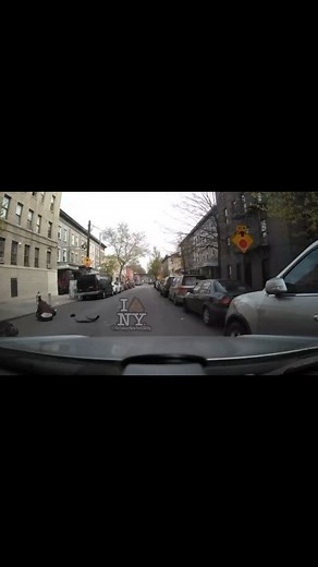 1.1K views | #NYShitty; Shocking #DashcamFootage: Car speeds wrong way down street, pursued by police, collides with moped rider. Incident leaves scooter shattered; pedestrians and other drivers, including the recorder, stop to assist victim as police continue chase.  @donaldpolanco825 Via @ontodaysnewyorkshitty for more! | The Myxs | Facebook