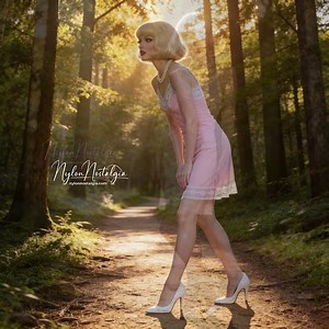 Pretty late 1960's vintage light pink full slip with delicate white floral lace - the movie.💝