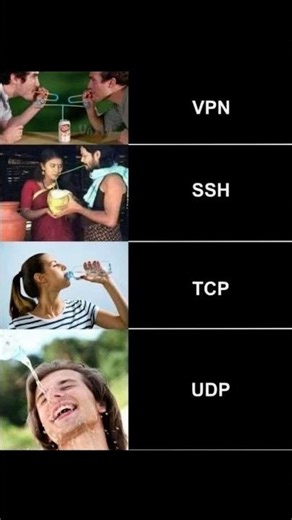 VPN vs SSH vs TCP vs UDP Explained with Meme | Networking Made Simple