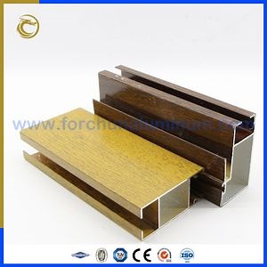 [Hot Item] Wood Grain Aluminum Extruded Frame Window Door Aluminium Profile for Dominican Republic