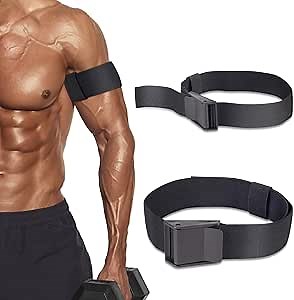 Booty Bands, Blood Flow Restriction Bands, Arm Bands Adjustable Gym Straps for Occlusion Training, Help Increase Muscle Mass in Women & Men Without Heavy Weight Lifting