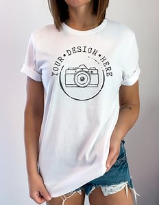 Bella Canvas 3001 Weiß T-Shirt Mockup - Model Mockup - Etsy.de