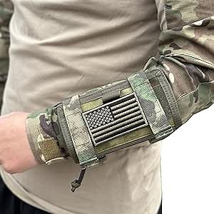 Tactical Arm Sleeve Map Pouch Case Documets Holder Wrist Case Wrist Map Holder QB Wristband Map Case Military Arm PouchTactical USA Flag Patch