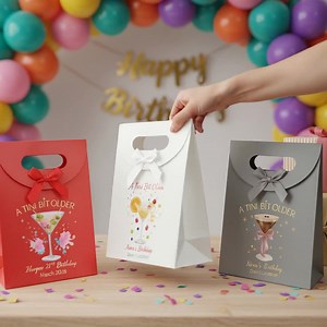 Personalized Birthday Gift Bags With Custom Name Date & Location – A Tini Bit Older Party Favor Bags for Adults, Milestone Birthday Decor - Etsy