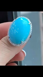 The amazing sleeping beauty turquoise & diamond 18m gold ring ❤️ | Dulce Jewellery