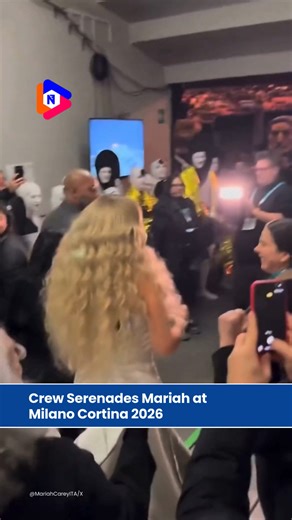 News Flip on Instagram: "Crew Cheers and Sings Sei Bellissima for Mariah at Milano Cortina 2026 🎥 : @MariahCareyITA/X #MariahCarey #MilanoCortina2026 #OlympicMoments #BehindTheScenes #OpeningCeremony #GlobalIcons #NewsFlip"