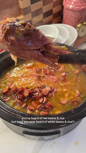 High Protein White Beans & Rice Crock Pot Recipe