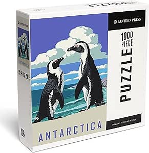 Lantern Press Antarctica, Two Black-Footed Penguins 1000 Piece Jigsaw Puzzle for Adults, Made in USA with Reference Poster