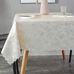 Amazon.com: PVC Plastic Oilcloth Tablecloth Vintage Vinyl Peva Wipeable No-Iron Spillproof Waterproof Tablecloths for Picnic Banquet Square Beige 4 ft 54x54 Inch : Home & Kitchen