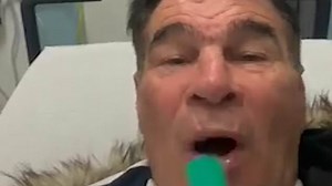 Paddy Doherty wheezes and coughs in clip posted from hospital