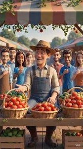 Mehnati Kisan aur Laal Tamatar 🍅 | Moral Story in Hindi | Animated Cartoon Story for Kids