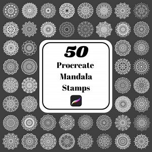50 Mandala Procreate Stamps | Procreate Brushes | Digital Art - Etsy