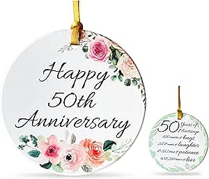 Amazon.com: 50th Wedding Ornament, 50th Anniversary Wedding Gifts for Parents, Couple : Home & Kitchen