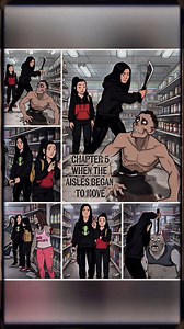 ⭐ CHAPTER 5 — WHEN THE AISLES BEGAN TO MOVE A small note before today’s chapter. Yesterday the mini-mart stopped pretending to be a quiet ruin. The beer fridge spat out its first demon, the air shifted, and the shadows began to gather in places that should have been empty. If you missed anything before this point, you can find all earlier chapters here on my page. Now the aisles wake up. ⸻ WHEN THE AISLES BEGAN TO MOVE Sumiko didn’t move at first. A whimper slid between the shelves like smoke, s