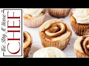 How to make cinnamon roll cupcakes | The Stay At Home Chef