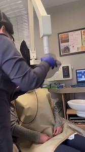 Girl is gagging while trying to have dental X-rays done!