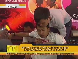 Thai couple breaks world record for longest kiss