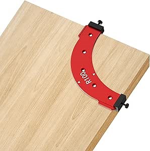 Radius Jig Router Template, Corner Radius Routing Template Quick Jig Router Bit Templates with Removable Clip Arc Cutting Auxiliary Tool for Woodworking Routing (R100)