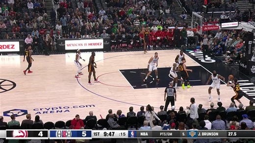 Clint Capela gets the rebound and dunks it home