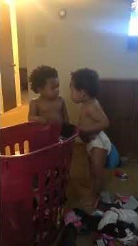 Toddler Siblings Fight Over Cleaning Up Duties - 1038372