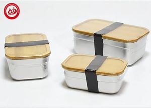 [Hot Item] Stainless Steel Bento Lunch Box Snack Box Food Container with Bamboo Lid