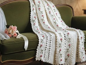 Romantic Vintage Crochet Afghan Pattern – Pink Rosebuds Lacy Blanket, Rose Throw, Panel Strip Design, PDF Download - Etsy UK