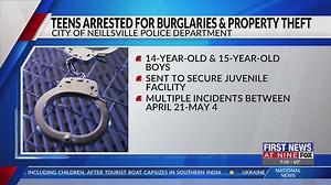Teens arrested for burglaries & property theft in Neillsville Wisconsin