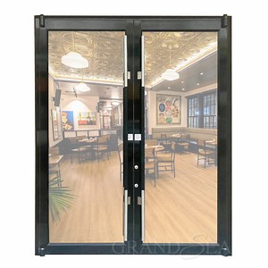 [Hot Item] High Quality Supermarket Commercial Dark Gray Used Commercial Glass Entry Doors
