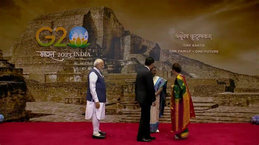 Prime Minister of Japan Fumio Kishida and his wife Yuko Kishida arrive at Bharat Mandapam for the G20 Received by President Droupadi Murmu and PM Narendra Modi #G20 #G20India2023 #G20India | Press Information Bureau - PIB, Government of India