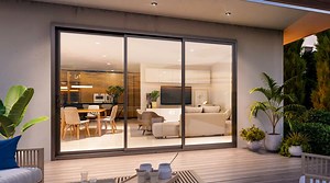 [Hot Item] New Model Design Residential Custom Size Exterior Kitchen Aluminum Alloy Sliding Glass Door