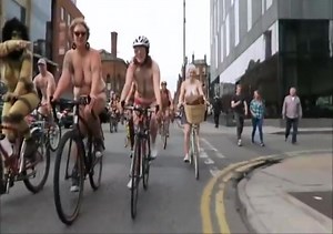 Big tits naked bike ride