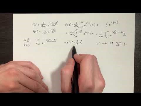 Solve the Fourier transform integral of the Gaussian function by completing the square