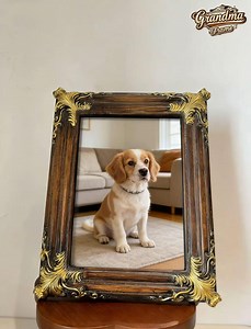 Vintage Brown & Gold Scroll-carved Photo Frame, Custom Image Option - Etsy UK